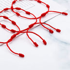 Fortune Jewel 4Pcs Evil Eye Seven Knot Red String Protection Bracelet