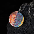 Fortune Jewel 999 Sterling Silver 24K Gold Half Demon Half Buddha Compassion Necklace Pendant Fortune Jewel