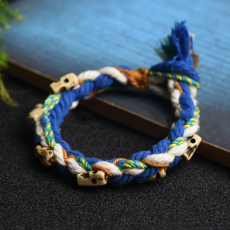 Fortune Jewel Tibetan Zakiram Goddess of Wealth Bead Engraved Handmade Luck Bracelet