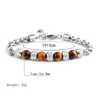 Fortune Jewel Black Onyx Tiger Eye Bead Courage Bracelet