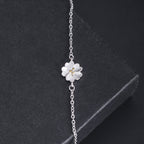 Fortune Jewel 925 Sterling Silver Cherry Blossom Blessing Chain Bracelet