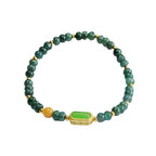 Fortune Jewel Natural Green Jade Topaz Luck Bracelet