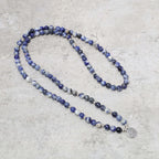 Fortune Jewel Natural Blue Aventurine Lotus Peace Necklace Bracelet