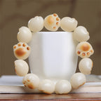 Fortune Jewel Cute Cat Paw Claw Bodhi Seed Peace Bracelet