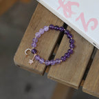 Fortune Jewel Amethyst Crystal Moon Star Healing Bracelet