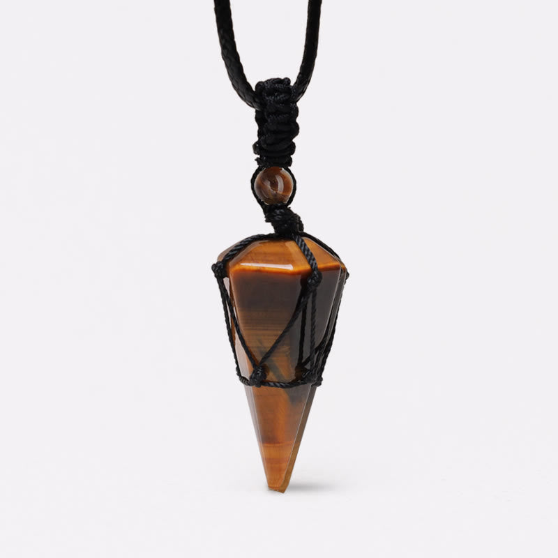 Fortune Jewel Natural Stone Pointed Pendant Necklace