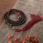 Fortune Jewel 108 Mala Beads Natural Tibet Purple Bodhi Seed Auspiciousness Bracelet
