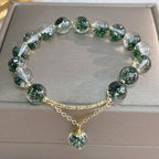 Fortune Jewel Green Phantom Crystal Confidence Charm Bracelet