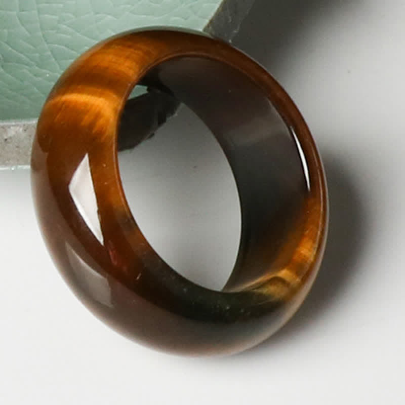 Fortune Jewel Tiger Eye Stone Strength Protection Ring