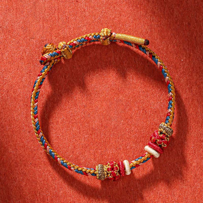 Fortune Jewel Handmade Dunhuang Color Luck Braid String Bracelet
