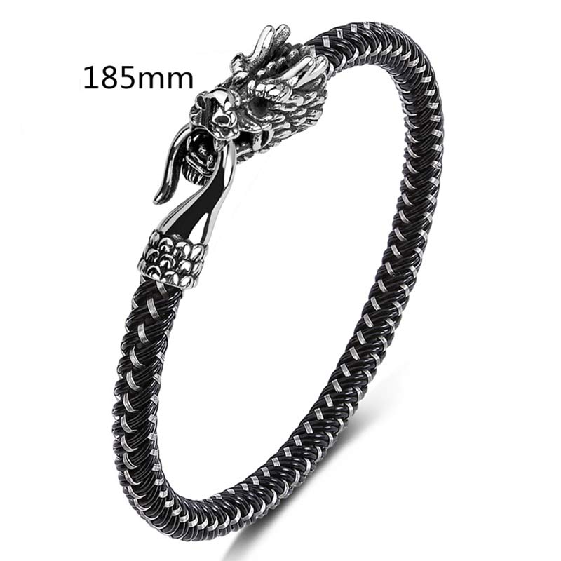 Fortune Jewel Dragon Titanium Steel Protection Luck Bracelet Fortune Jewel