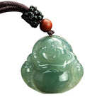 Fortune Jewel Laughing Buddha Jade Abundance String Necklace Pendant Fortune Jewel