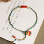 Fortune Jewel Handmade Cinnabar As One Wishes Blessing Braid Double Layer Bracelet