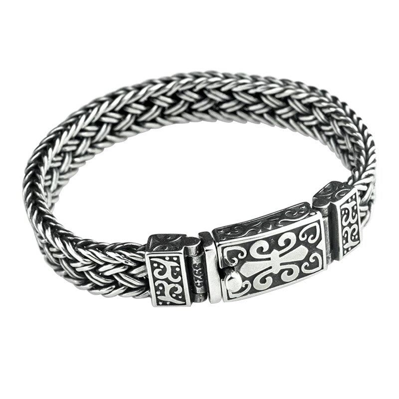 Fortune Jewel Retro Vine Totem Pattern Braided Healing Chain Bracelet