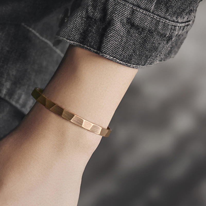 Fortune Jewel Vintage Rustic Design Copper Wealth Adjustable Cuff Bracelet