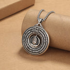 Fortune Jewel Heart Sutra Buddha Carved Peace Buckle Design Serenity Rotatable Necklace Pendant Fortune Jewel
