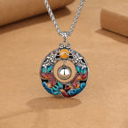 Fortune Jewel Year of the Dragon Colorful Double Dragons Playing Bead Copper Protection Necklace Pendant