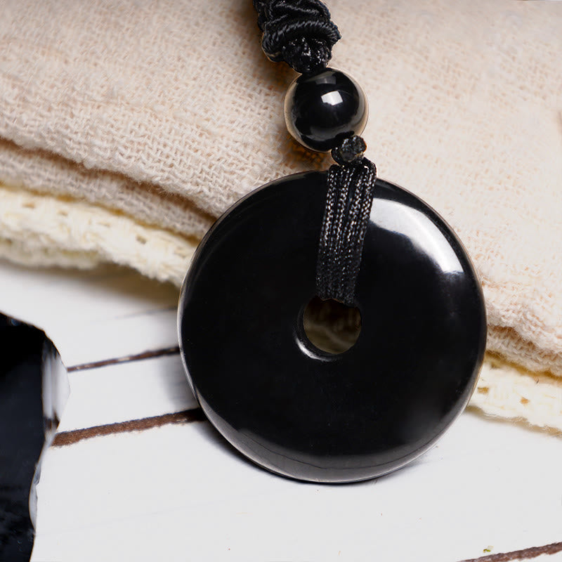 Fortune Jewel Lucky Coin Pendant Healing Crystal Gemstone Necklace