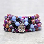 Fortune Jewel Natural Purple Miano Real Stone Lotus Mala
