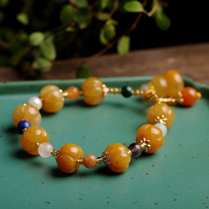 Fortune Jewel Golden Silk Jade Pixiu Wealth Bracelet