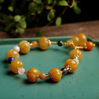 Fortune Jewel Golden Silk Jade Pixiu Wealth Bracelet