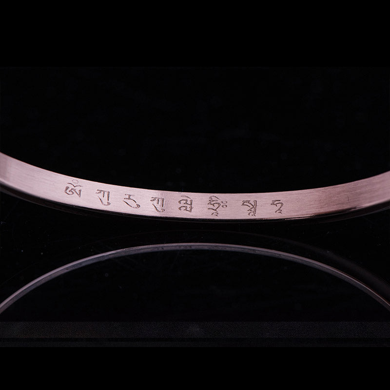 Fortune Jewel Six True Words Engraving Titanium Steel Blessing Protection Bracelet