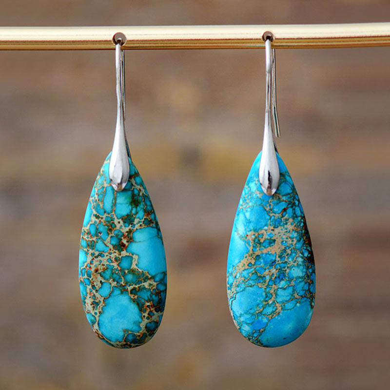 Fortune Jewel Emperor Stone Crystal Happiness Earrings
