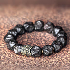 Fortune Jewel Ebony Wood Copper Peace Balance Couple Bracelet