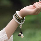 Fortune Jewel Natural Green Sandalwood Bodhi Seed Soothing Bracelet