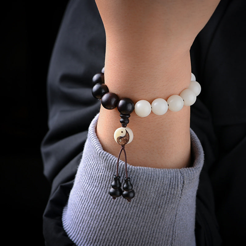 Fortune Jewel Ebony YinYang Protection Bracelet Decoration