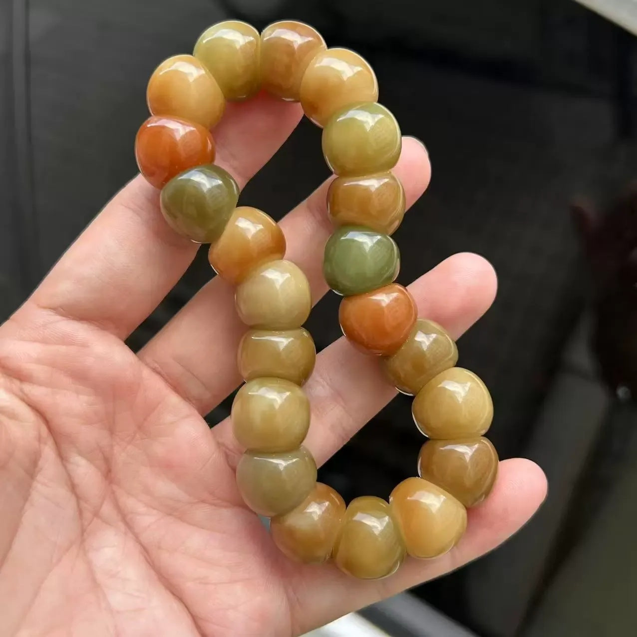 15mm Natural Garlic Bodhi Bracelet – Ultra Smooth Finish, Multi-Color Options