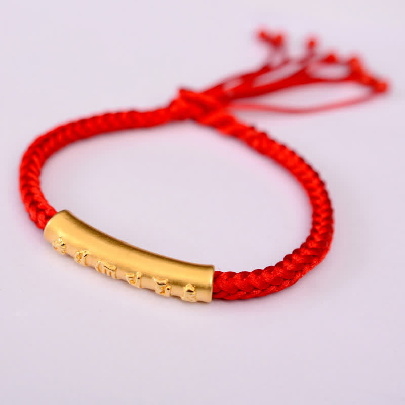 Fortune Jewel 999 Sterling Silver Om Mani Padme Hum Protection Strength String Bracelet