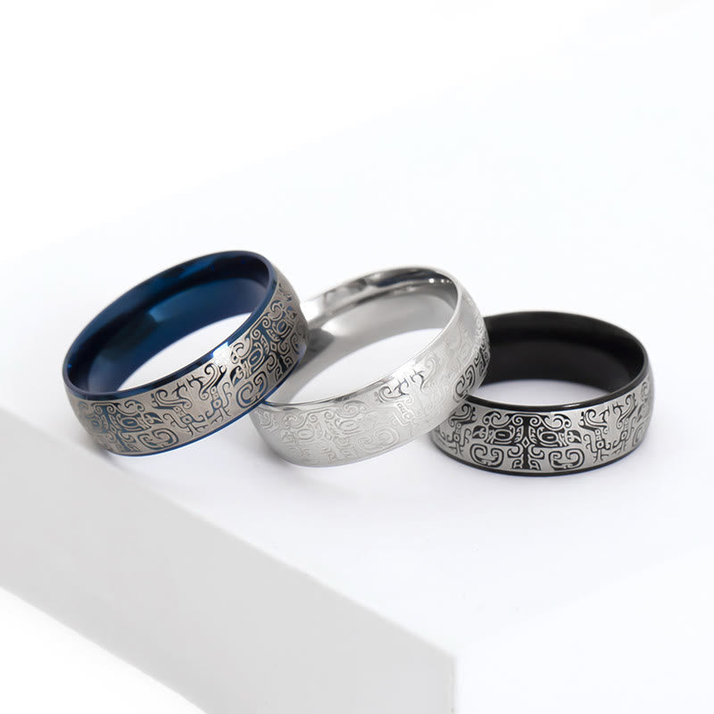 Fortune Jewel Lucky Mythological Creature Taotie Wealth Titanium Steel Ring