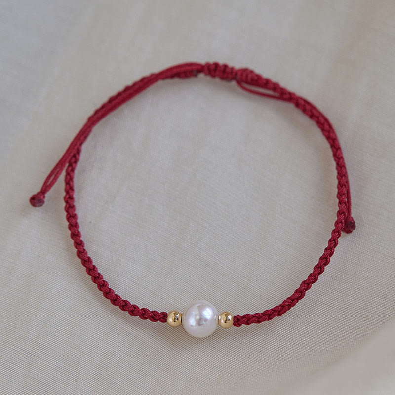 Fortune Jewel Natural Pearl Bead Luck Braid String Bracelet