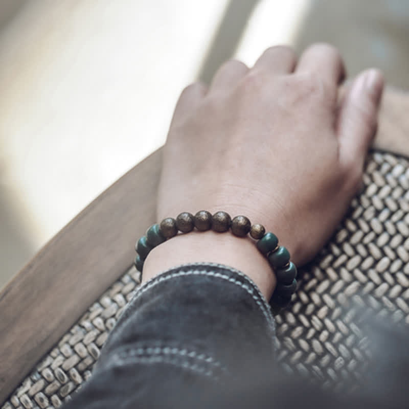 Fortune Jewel Tibetan Cyan Bodhi Seed Copper Success Bracelet