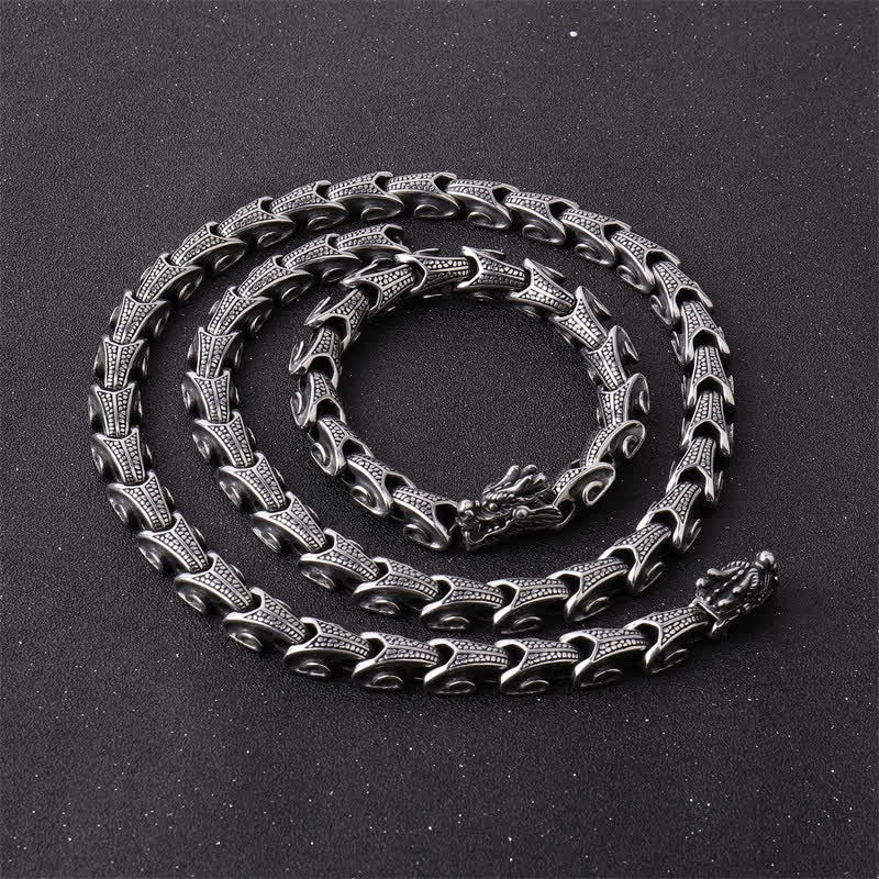 Fortune Jewel Dragon Pattern Titanium Steel Protection Necklace Pendant Bracelet Fortune Jewel