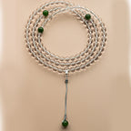 Fortune Jewel 108 Beads White Crystal Jade Meditation Bracelet Mala