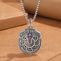 Fortune Jewel Peony Flower Copper Coins Wealth Necklace Pendant