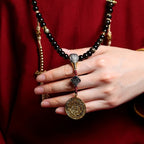 Fortune Jewel 108 Mala Beads Gold Sheen Obsidian Tiger Eye Eagle's Eye Stone Wealth Bracelet