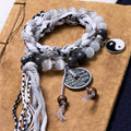 Fortune Jewel Black Glitter Stone Cat's Eye Yin Yang Mountain Ghosts Spend Money Power Double Layer Rope Bracelet