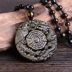 Fortune Jewel Golden Obsidian Healing Energy Necklace Pendant