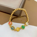 Fortune Jewel Tibetan Five God Of Wealth Copper Beads Luck Bracelet