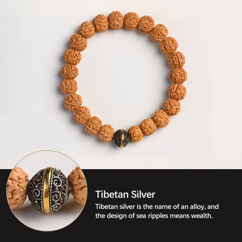 Fortune Jewel Tibet Rudraksha Bodhi Seed Wealth Auspiciousness Bracelet