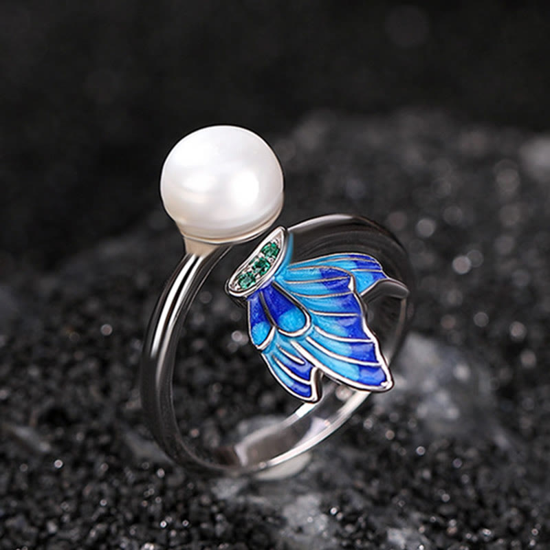 Fortune Jewel 925 Sterling Silver Pearl Butterfly Healing Necklace Pendant Earrings Ring