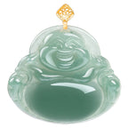 Fortune Jewel Laughing Buddha Natural Jade Prosperity Abundance Necklace Pendant Fortune Jewel