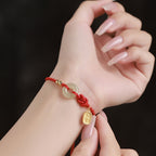 Fortune Jewel Hetian Jade Peace Buckle Fu Character String Luck Bracelet