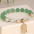 Fortune Jewel Green Strawberry Quartz Amethyst Crystal Dreamcatcher Healing Bracelet