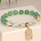 Fortune Jewel Green Strawberry Quartz Amethyst Crystal Dreamcatcher Healing Bracelet