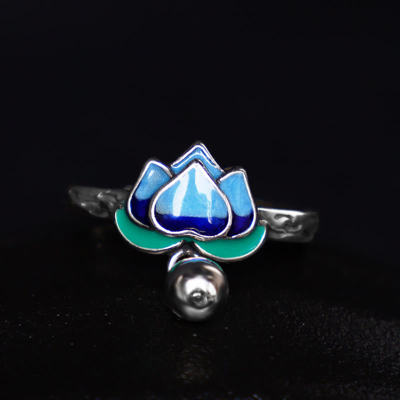 Fortune Jewel Lotus Flower Pattern Enlightenment Ring Fortune Jewel