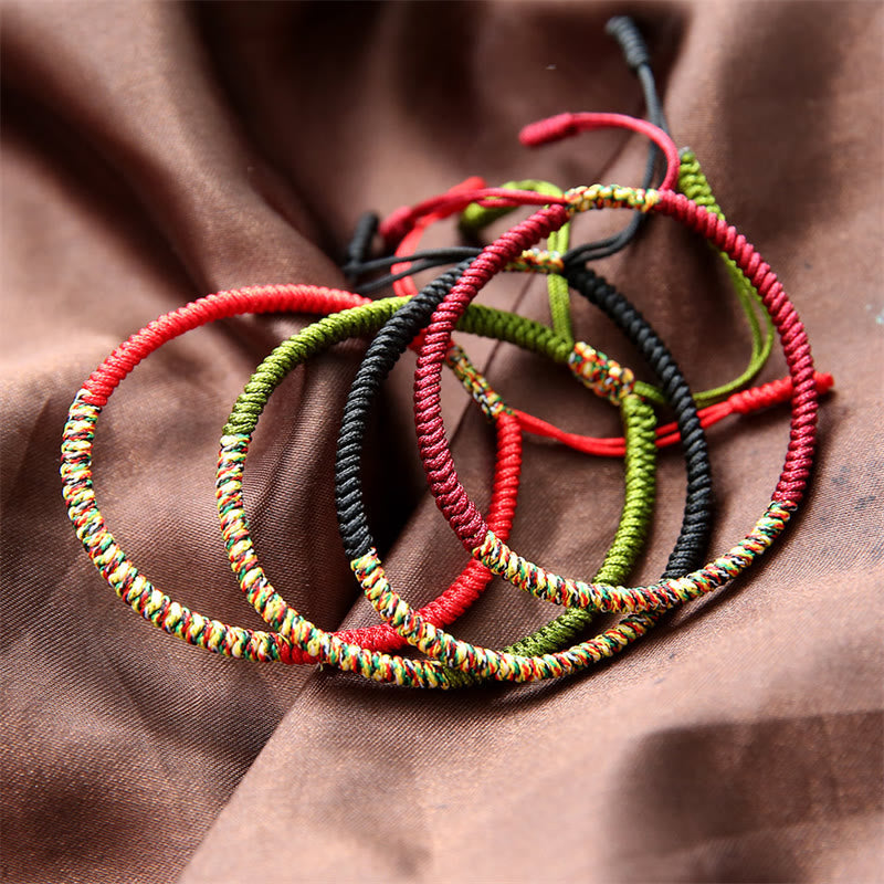 Fortune Jewel Tibetan Handmade Multicolor King Kong Knot Luck Strength Braided Bracelet
